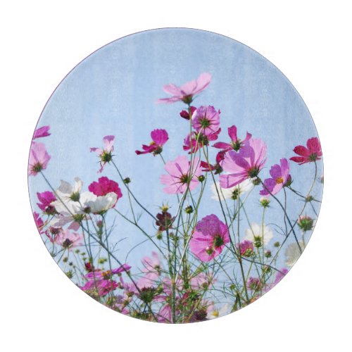 Pretty Purple Wild Flowers Meadow Photo Cutting Board