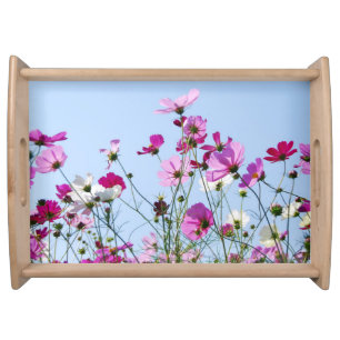 Pretty Purple Wild Flowers Meadow Photo Serving Tray
