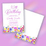 Pretty Purple Wildflower Adult 90th Birthday Invitation