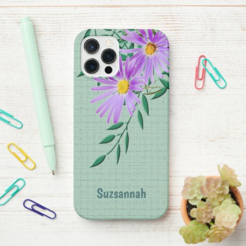 Pretty Purple Wildflower Photograph Corner Custom  iPhone 12 Pro Case