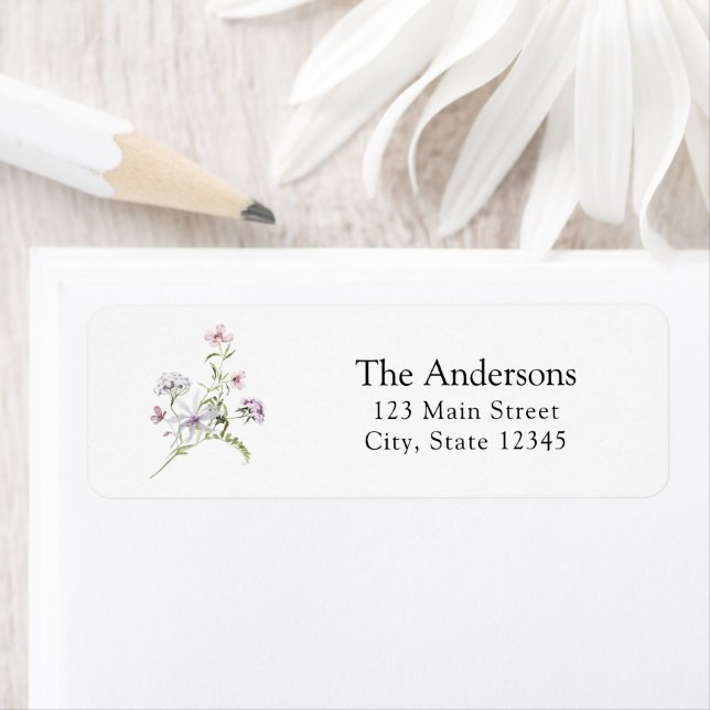 Pretty Purple Wildflower Return Address Label (Insitu)