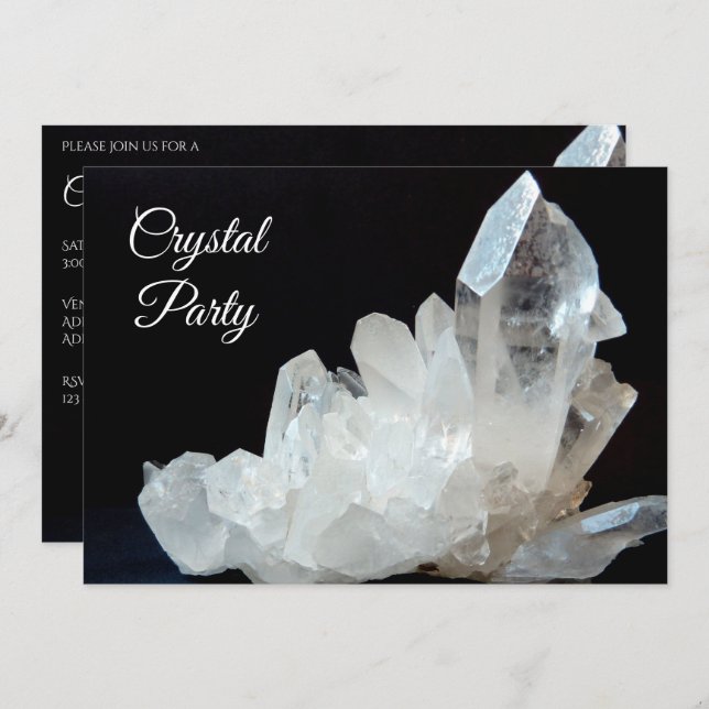 Pretty Quartz Crystal Invitation (Front/Back)