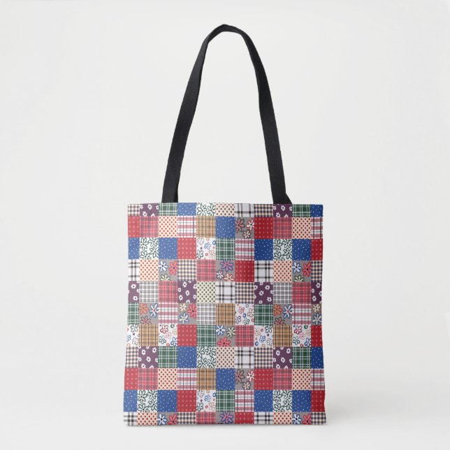 Pretty Quilt All-Over-Print Tote Bag (Front)