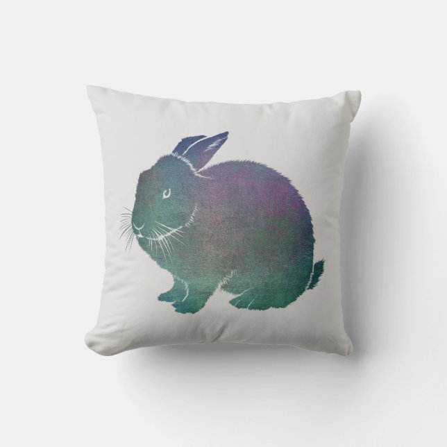 Pretty Rabbit Throw Pillow (Front)