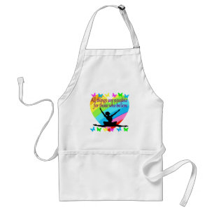 PRETTY RAINBOW ALL THINGS ARE POSSIBLE BALLERINA ADULT APRON