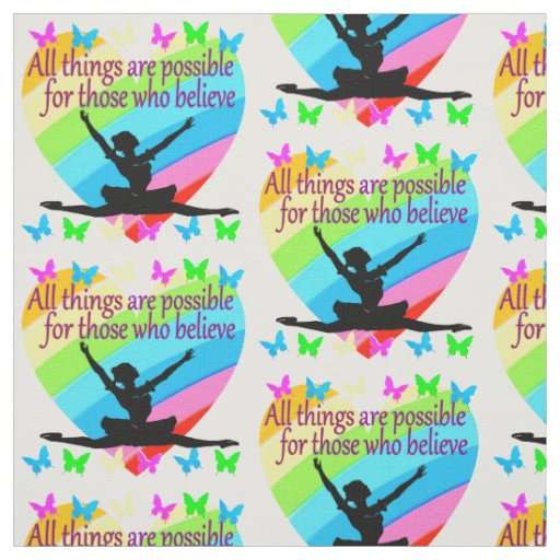 PRETTY RAINBOW ALL THINGS ARE POSSIBLE BALLERINA FABRIC