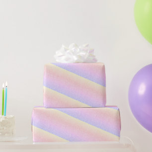 Pretty Rainbow Colored Faux Glitter Wrapping Paper