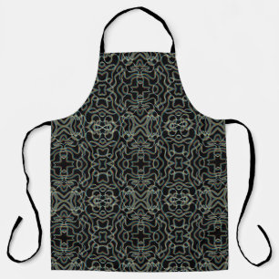 Pretty Rainbow Colored Ribbon Roll Pattern Art Apron