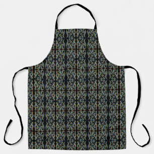 Pretty Rainbow Colored Ribbon Rows Pattern Art Apron
