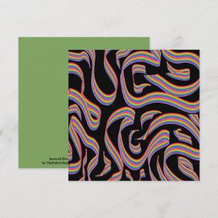 Pretty Rainbow Colored Ribbon Twists Pattern Art Card