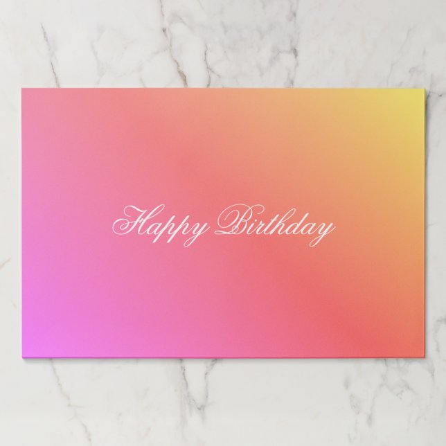 Pretty Rainbow Designed Paper Placemats (Front)