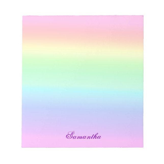 Pretty Rainbow Gradient Notepad (Front)