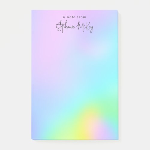Pretty rainbow gradient personalized post_it notes