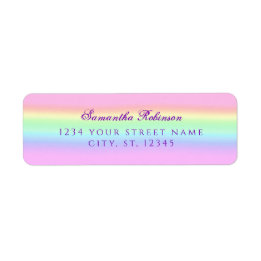 Pretty Rainbow Gradient Return Address Label