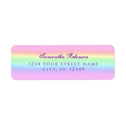 Pretty Rainbow Gradient Return Address Label