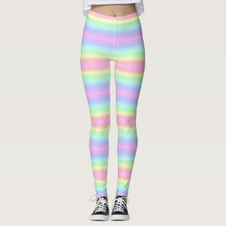 Pretty Rainbow Gradient Stripes Leggings