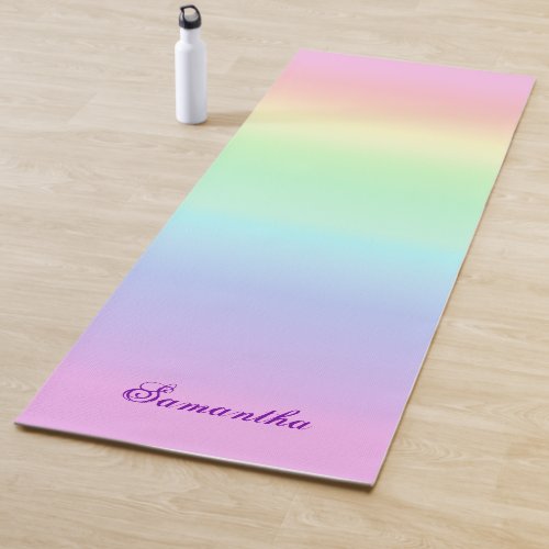 Pretty Rainbow Gradient Yoga Mat