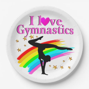 PRETTY RAINBOW GYMNASTICS CHAMPION PAPER PLATES