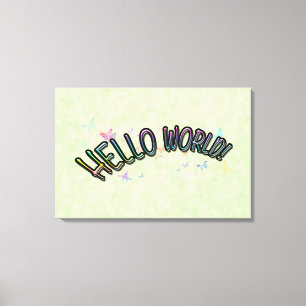 Pretty Rainbow Hello World Canvas Print
