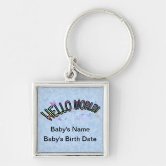 Pretty Rainbow Hello World Keychain