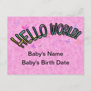 Pretty Rainbow Hello World Postcard
