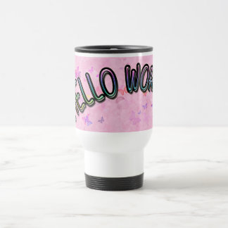 Pretty Rainbow Hello World Travel Mug