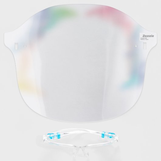 Pretty Rainbow Ombre Face Shield (Front w/Glasses)