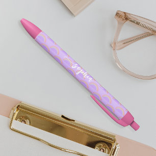 Pretty rainbow pastel colorful name personalized pen