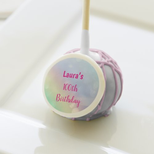 Pretty Rainbow personalised 100th Birthday Cake Pops