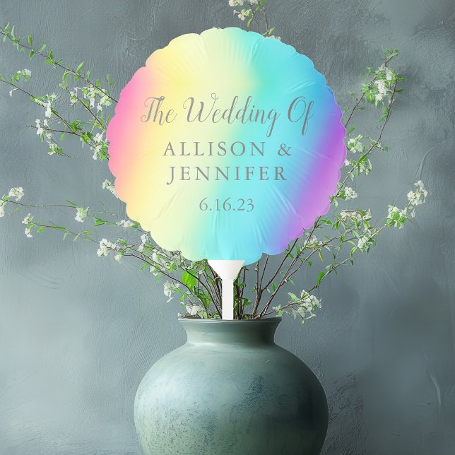 Pretty Rainbow Personalized LGBTQ Wedding Balloon (Creator Uploaded)