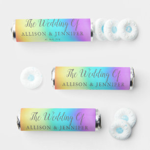 Pretty Rainbow Personalized LGBTQ Wedding Breath Savers® Mints