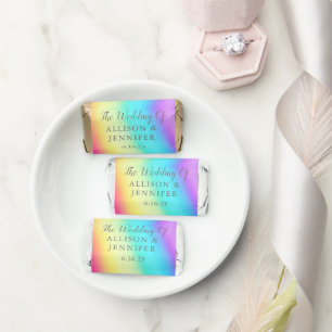 Pretty Rainbow Personalized LGBTQ Wedding Hershey's Miniatures