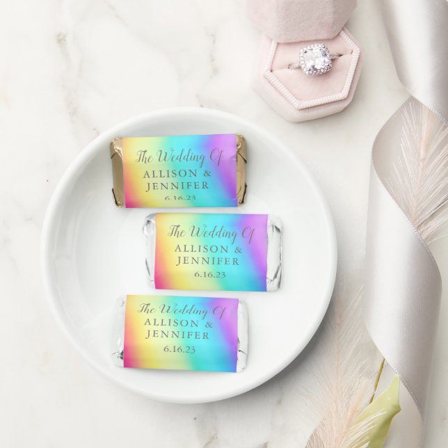 Pretty Rainbow Personalized LGBTQ Wedding Hershey's Miniatures (Wedding)