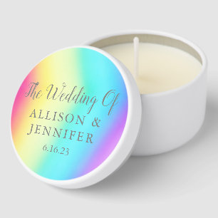 Pretty Rainbow Personalized Wedding Mini Candle Favors