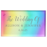 Pretty Rainbow Personalized Wedding Place Card Holder