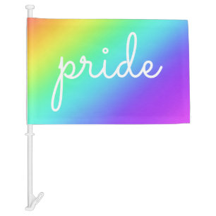 Pretty Rainbow Pride Car Flag