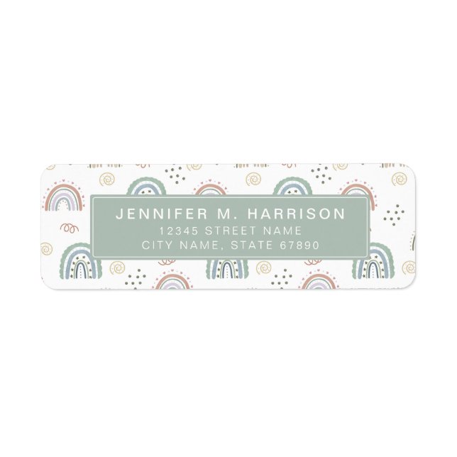 Pretty Rainbow Return Address Labels (Front)
