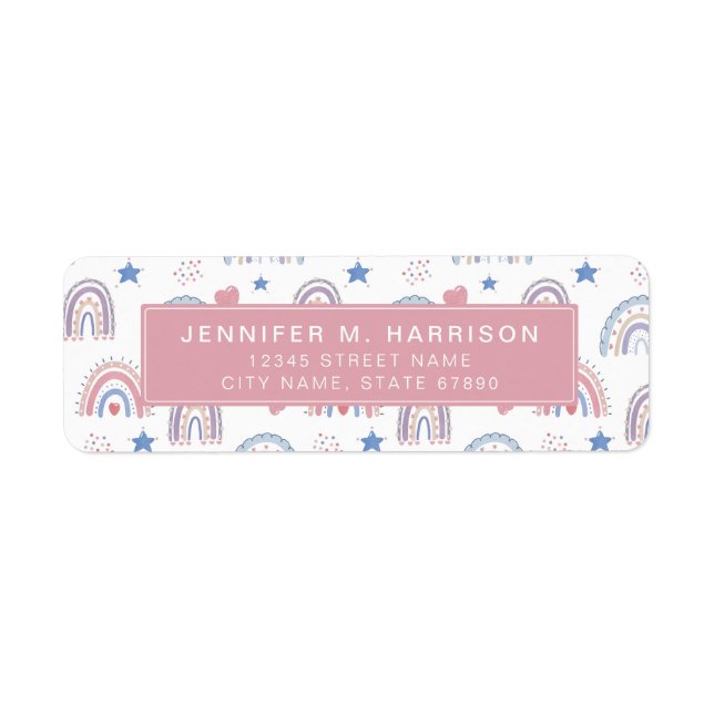 Pretty Rainbow Return Address Labels (Front)