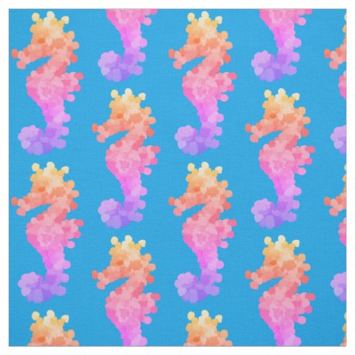 Pretty Rainbow Seahorse Fabric