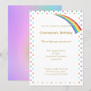 PRETTY RAINBOW SPOT RAINBOW ALL OCCASSION INVITATION