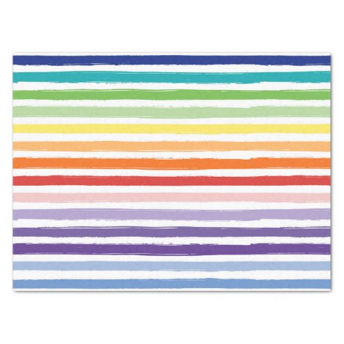 Pretty Rainbow Stripe Pattern Birthday Tissue Paper