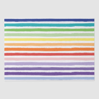 Pretty Rainbow Stripe Pattern Birthday Tissue Paper