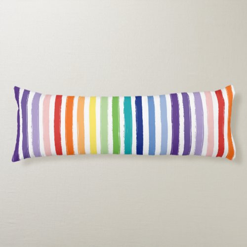 Pretty Rainbow Stripe Pattern Body Pillow