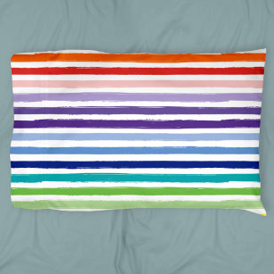 Pretty Rainbow Stripe Pattern Pillow Case
