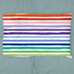 Pretty Rainbow Stripe Pattern Pillow Case at Zazzle