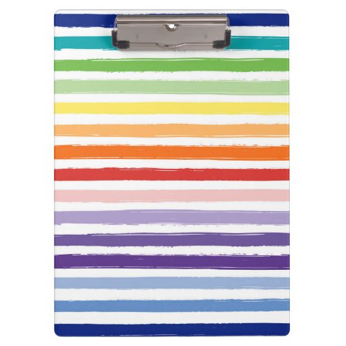 Pretty Rainbow Stripe Pattern School or Office Clipboard