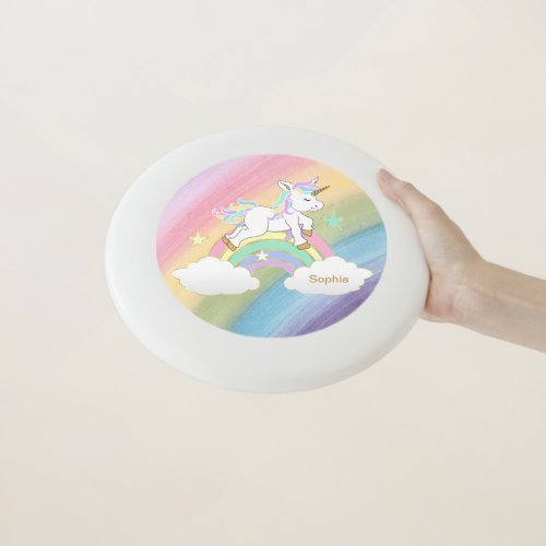 Pretty Rainbow Unicorn Wham_O Frisbee