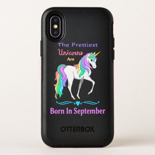 Pretty Rainbow Unicorns Born In September OtterBox Symmetry iPhone XS Case