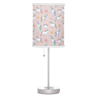 Pretty Rainbow Unicorns Table Lamp
