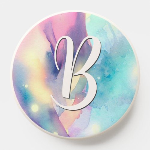 Pretty Rainbow Watercolor Abstract Painting Pastel PopSocket